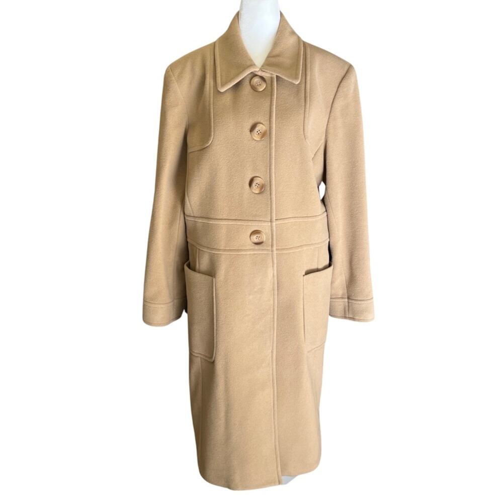 Esprit Camel/Tan Wool-Blend Pea Coat